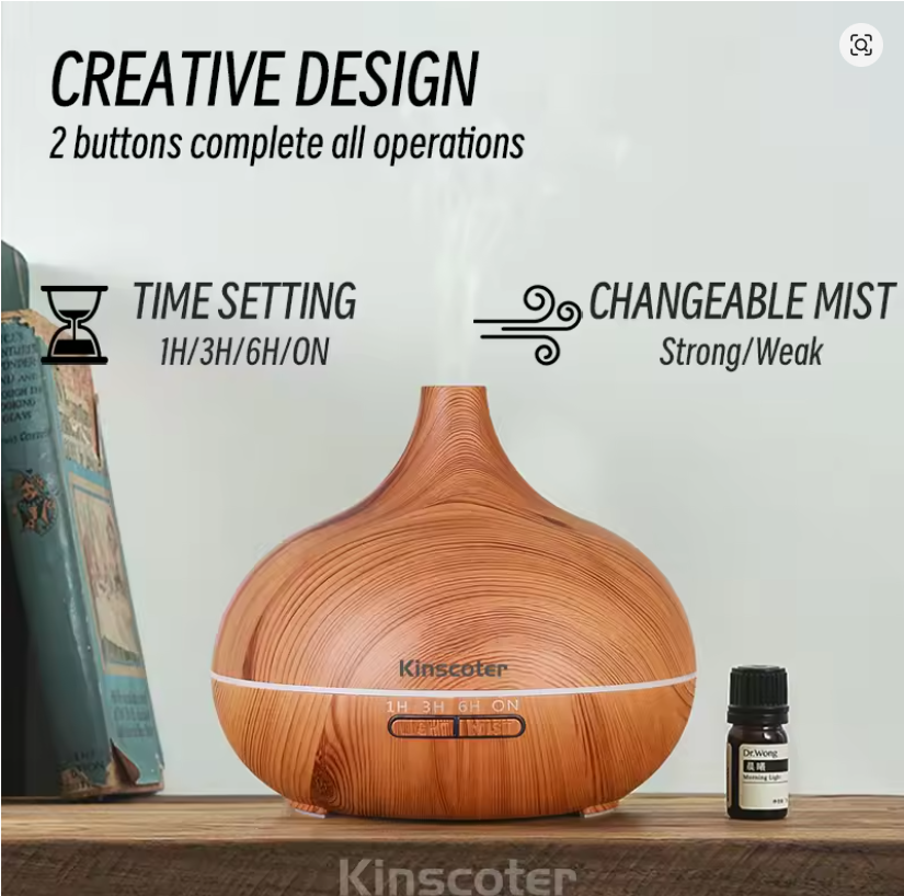 Mini Draagbare Luchtbevochtiger met LED Verlichting – 300ml | Stil & USB-aangedreven