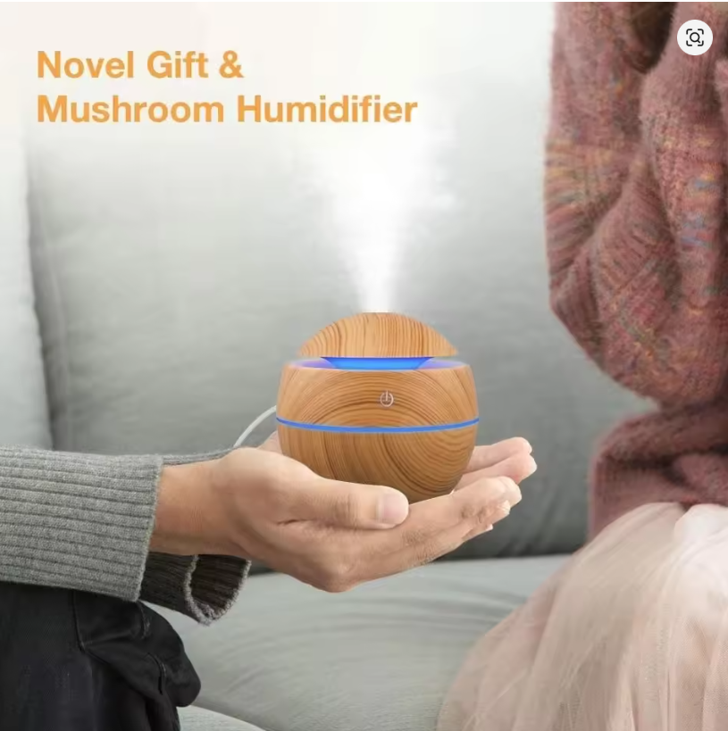 Mini USB Luchtbevochtiger & Aroma Diffuser met LED Nachtlampje – 260ML
