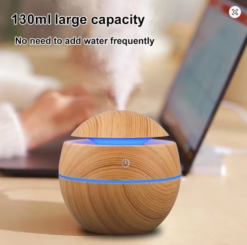 Mini USB Luchtbevochtiger & Aroma Diffuser met LED Nachtlampje – 260ML