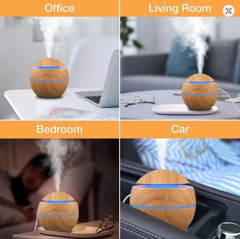 Mini USB Luchtbevochtiger & Aroma Diffuser met LED Nachtlampje – 260ML